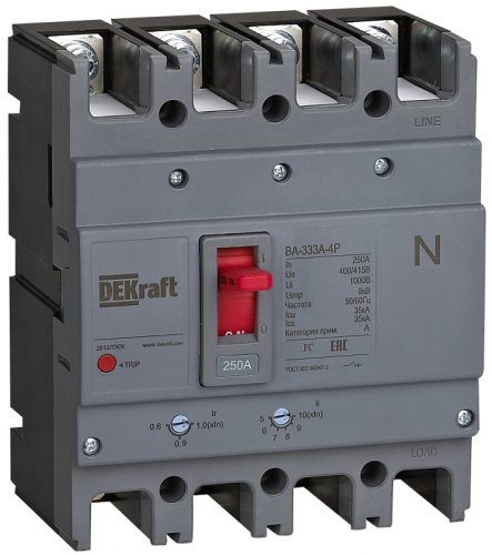 Выключатель автоматический в литом корпусе DEKraft ВА-333А 4п 140А 35кА  картинка